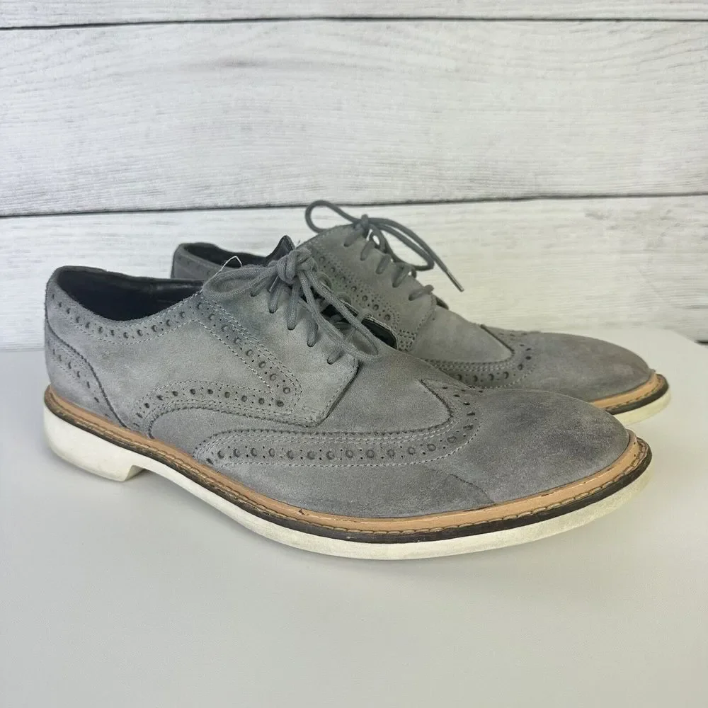 Cole Haan Briscoe Gray Suede Leather Casual Wingtip C12456 Mens Shoes 9.5 M‎